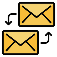 Email Exchange filled line color icon. Can be used for digital product, presentation, print design and more.