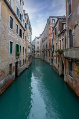 Fototapeta na wymiar Venice streets canals touristic destination italian architecture
