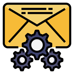 Setting Mail filled line color icon. Can be used for digital product, presentation, print design and more.