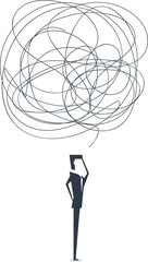 Businessman confuse of thinking.