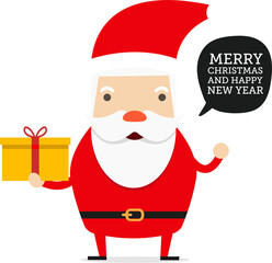 Santa Claus with gift box.