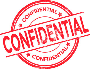 Confidential red rubber stamp.