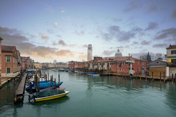 Venice catedral san marco canals boats sky