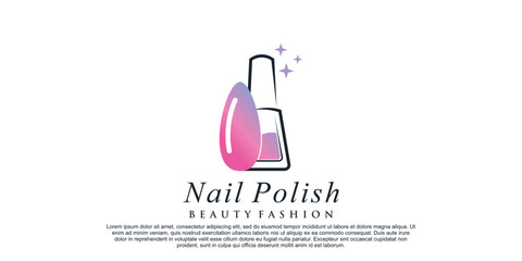 Nail polish logo design for manicure beauty salon with creative concept Premium Vector