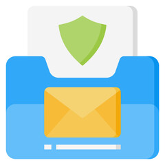 Mail Shield flat color icon. Can be used for digital product, presentation, print design and more.