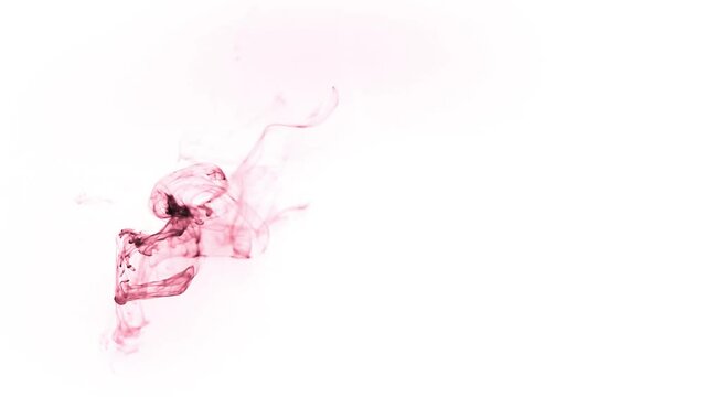 Ink water splash. Logo opener effect. Neon pink fluid drop mix on dark glitter mist cloud texture abstract art background shot on RED Cinema camera.