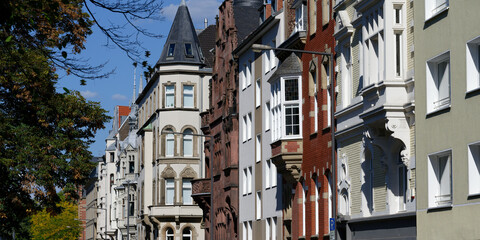 representative residential buildings in art nouveau style in cologne's belgian quarter