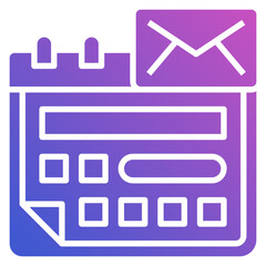 Email Schedule flat gradient icon. Can be used for digital product, presentation, print design and more.