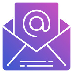 Email with Arroba flat gradient icon. Can be used for digital product, presentation, print design and more.
