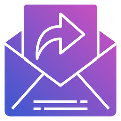 Forward or Reply Mail flat gradient icon. Can be used for digital product, presentation, print design and more.