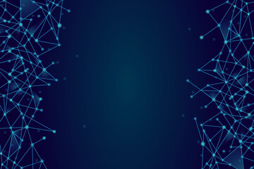 Network abstract connection isolated on blue background. Network technology background with dots and lines. Ai background. Modern abstract concept. Ai background vector, network technology