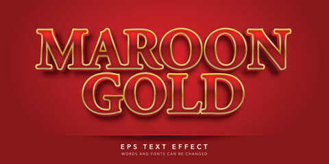 maroon gold 3d editable text effect