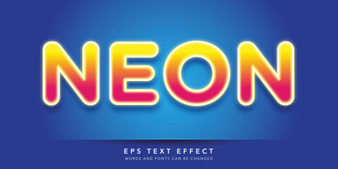neon 3d editable text effect