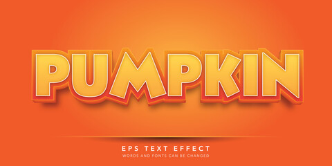 pumpkin 3d editable text effect - obrazy, fototapety, plakaty