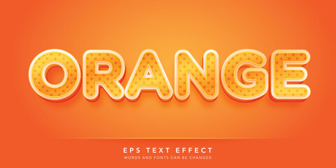 orange 3d editable text effect