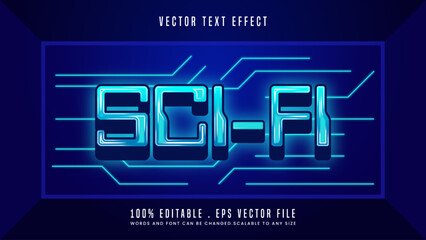 SCI-FI 3d editable text effect font style