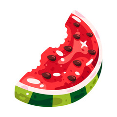 Isolated watermelon bright beach vector illustration