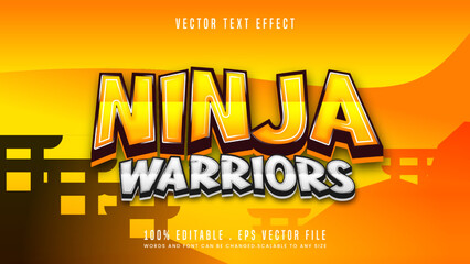 Ninja Warriors 3d editable text effect font style © Gethuk_Studio