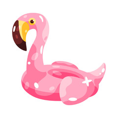 Isolated flamingo bright beach vector illustration