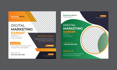 Digital marketing live webinar and corporate social media post template