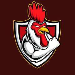 rooster mascot e sport logo illustration © Ilhustrator