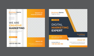 Digital marketing live webinar and corporate social media post template