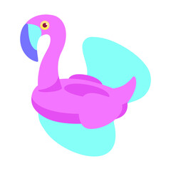 Isolated flamingo picture beach vector illustration