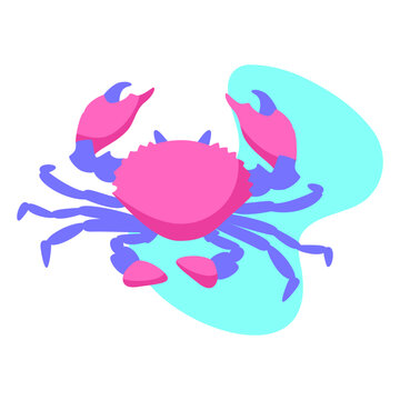 Isolated crab picture beach vector illustration