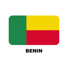 Oficial national flags of the world. Benin country.  Design rectangular. Vector Isolated on a blank background which can be edited and changed colors.