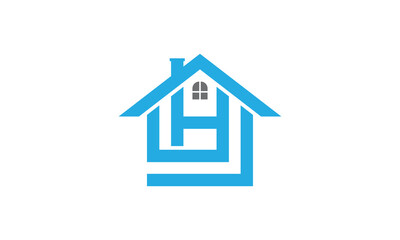 Letter H and Home Logo Concept icon sign symbol Design Line Art Style. House, Realtor, Mortgage, Real Estate Logotype. Vector illustration template