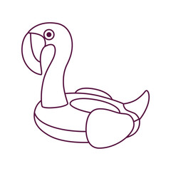 Isolated flamingo draw beach vector illustration