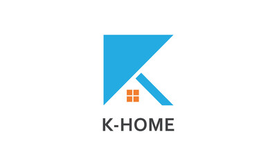 Letter K Home Logo Concept sign icon symbol Design. House, Realtor, Mortgage, Real Estate Logotype. Vector illustration template
