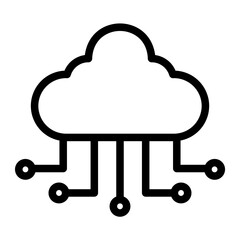 cloud computing line icon