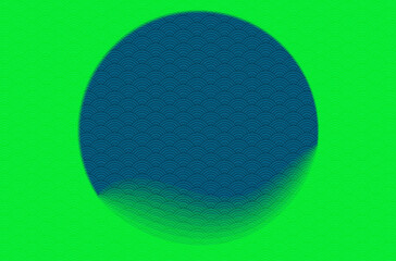 blue sphere with oriental wave on gradient green background modern art can be use for notebook cover product package design food and beverage label advertisement poster website banner vector eps.