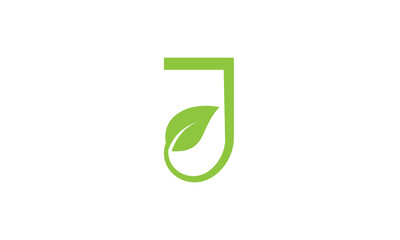Letter J Leaf Logo Concept sign icon symbol Design. Herbal, Natural, Ecology Logotype. Vector illustration template