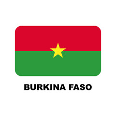Oficial national flags of the world. Burkina Faso country.  Design rectangular. Vector Isolated on a blank background which can be edited and changed colors.
