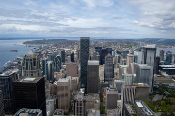 Fototapeta premium Downtown Seattle from the Columbia Tower observatory.