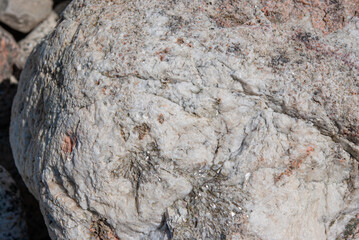 Selective focus. Beautiful stones. Granite and quartz.