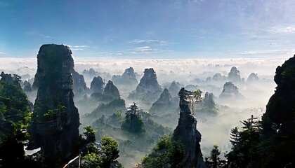 Zhangjiajie Avatar Mountains located in china, Hunan