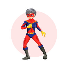 Millenial Kids justice mascot Superhero Vector Free Vector in Action for Hero Day Philipine 