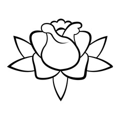 Isolated rose kawaii tatoo vector illustration