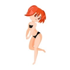 Isolated thin body positive vector illustration