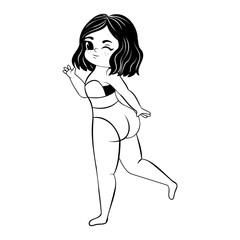 Isolated draw body positive vector illustration