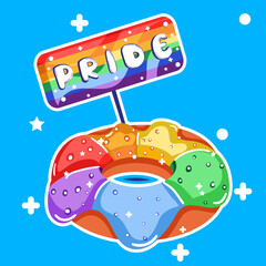 Backaground blue donut rainbow vector illustration