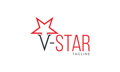 Obraz premium Letter V Star Logo Concept sign icon symbol Design. Vector illustration template