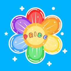 Backaground blue flower rainbow vector illustration