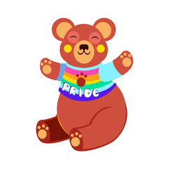 Isolated bear rainbow vector illustration
