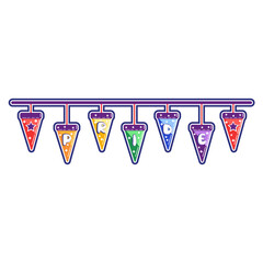 Isolated hats rainbow sticker vector illustration