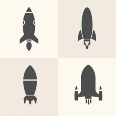 Fototapete Raumschiff set of space rocket