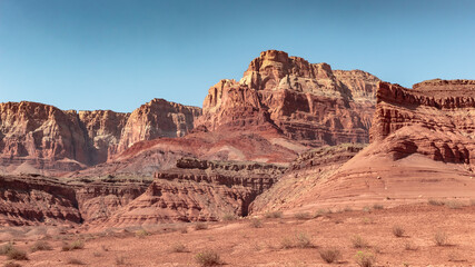 Fototapeta na wymiar The red rocks of Vermilion Cliffs in northern Arizona and Utah desert
